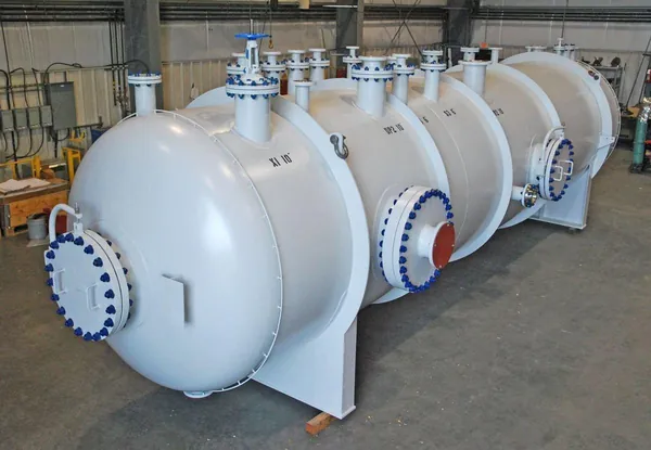 Finished painted filter housing vessels at Axton