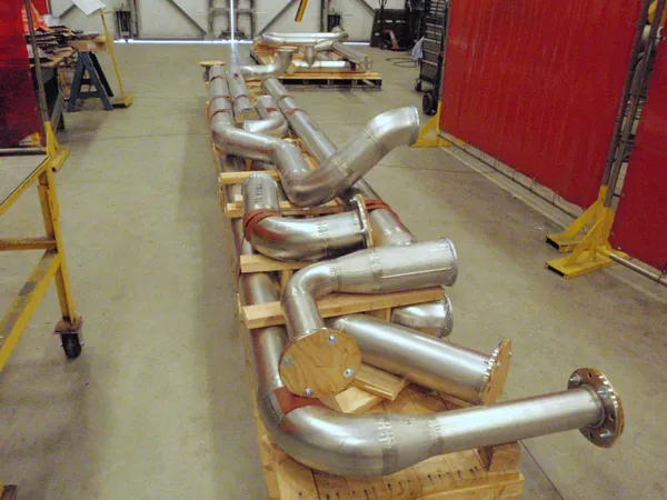 SX piping spools fabricated at Axton and staged for shipment