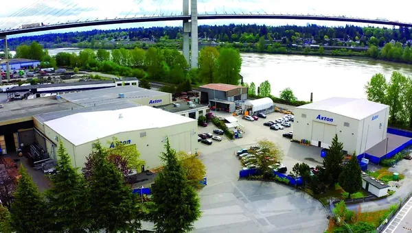 Aerial view of Axton 72,000 sq ft fabrication facility