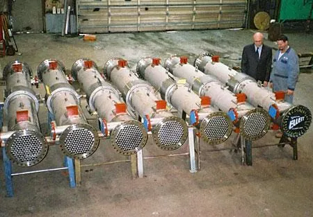 Eastman titanium heat exchangers batch in shop
