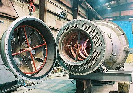 CAPO reactor showing internals and tubesheet