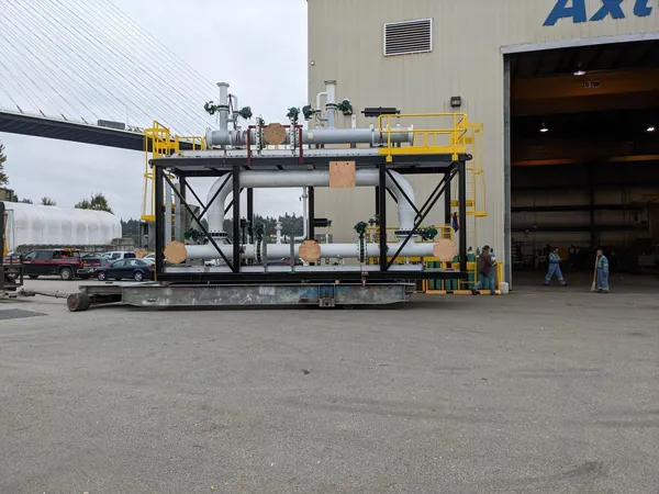 Process module skid outside Axton facility
